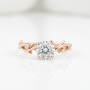 Twisted 18K Rose Gold 1.0 Ct Diamond OptionEngagement Ring - Evani Naomi Jewelry