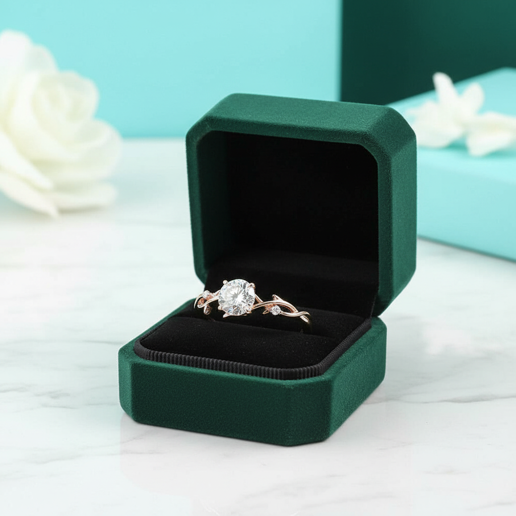 Twisted 18K Rose Gold 1.0 Ct Diamond OptionEngagement Ring - Evani Naomi Jewelry