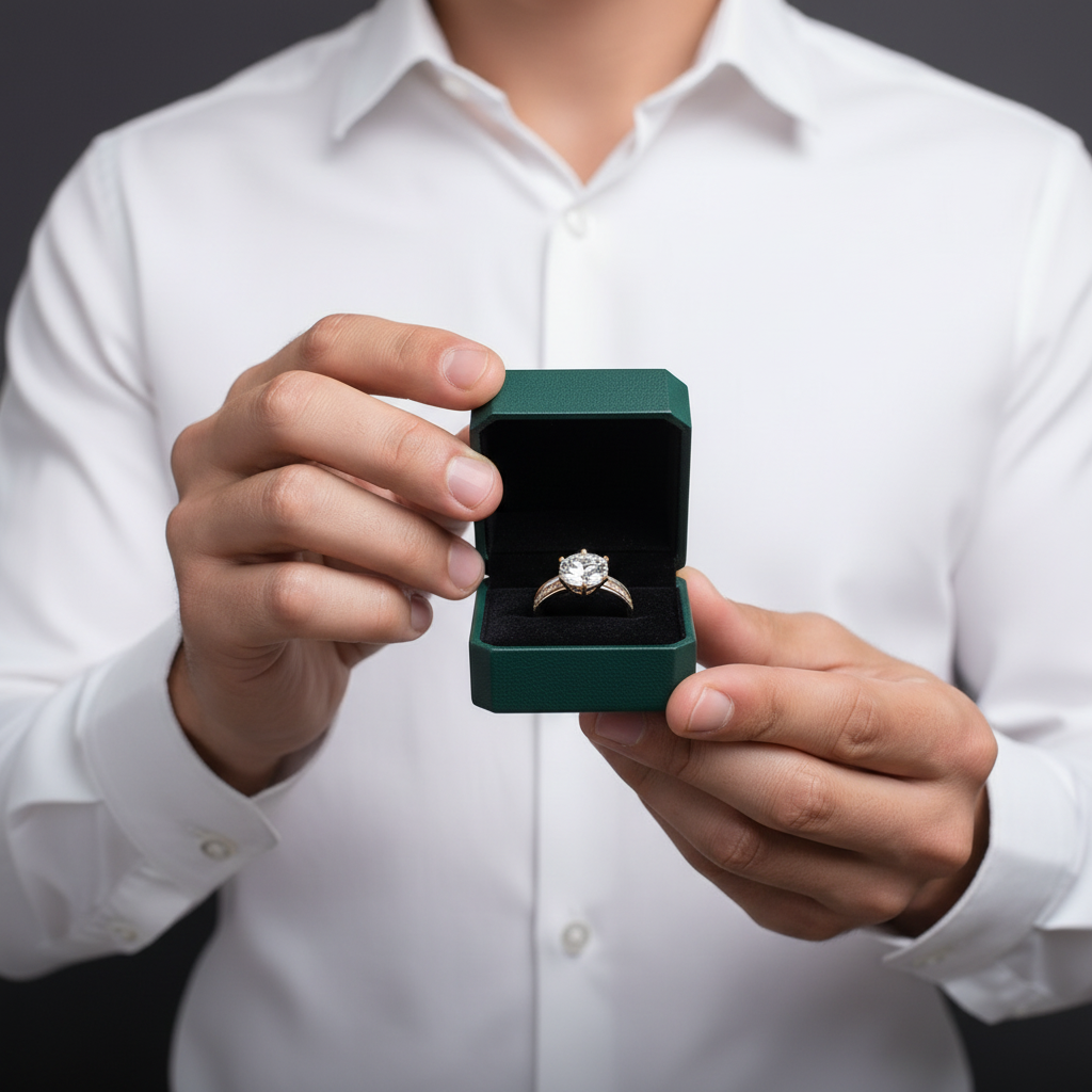 Two-Tone 14k Gold Round Cut Engagement Ring