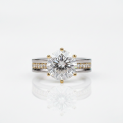 Two-Tone 14k Gold Round Cut Engagement Ring