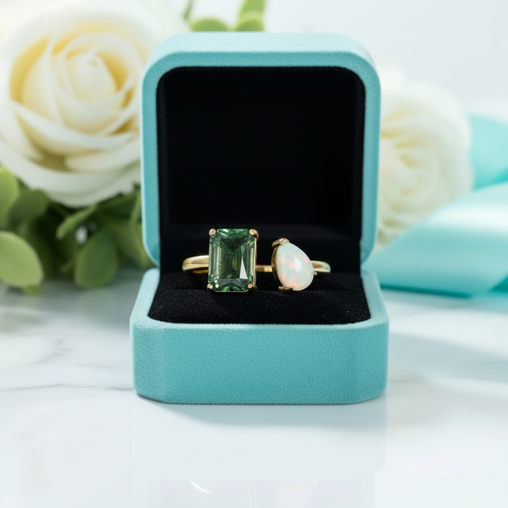 Beneath the Sentinel Trees- Natural Moss Agate Adjustable Rings - Evani Naomi Jewelry