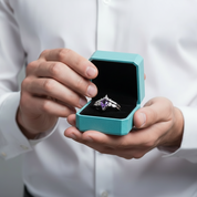 Kite Cut Alexandrite Birthstone Engagement Ring-Evani Jewelry