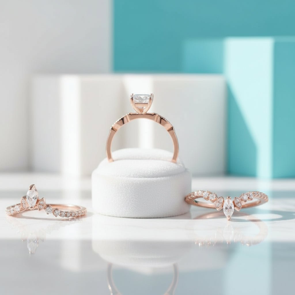 Perfect Love- Moss Agate Rose Gold Engagement Ring-Evani Jewelry