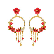 Unique Begonia Flower Earrings-Evani Naomi Jewelry