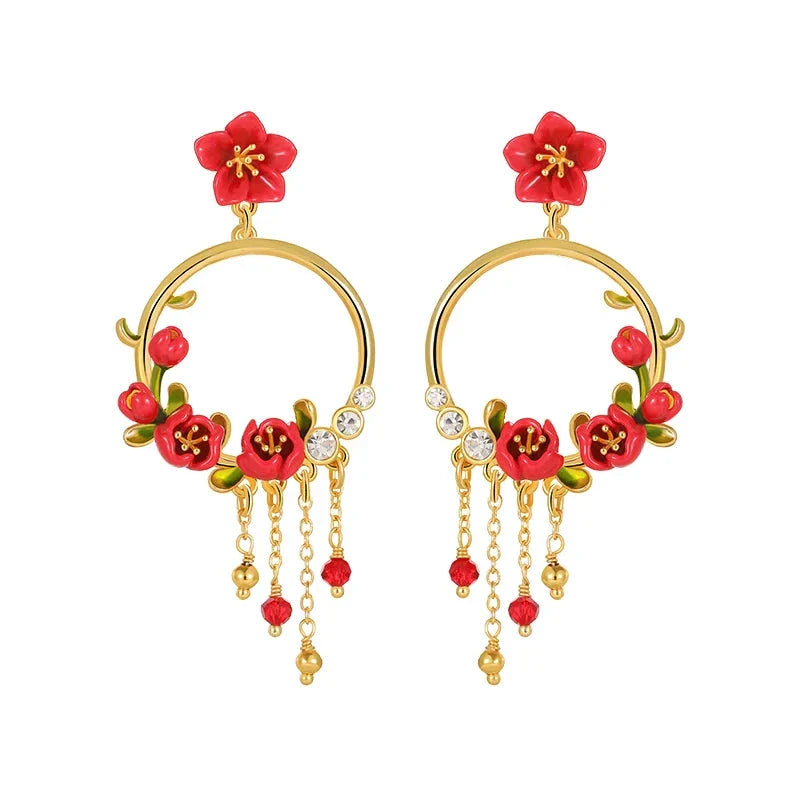 Unique Begonia Flower Earrings-Evani Naomi Jewelry