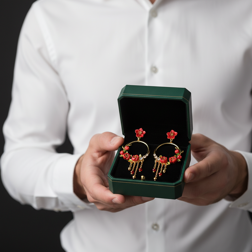 Unique Begonia Flower Earrings
