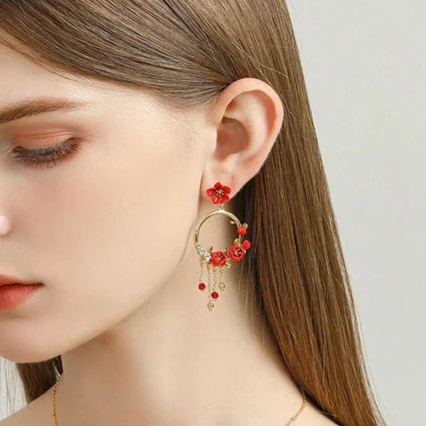 Unique Begonia Flower Earrings-Evani Naomi Jewelry