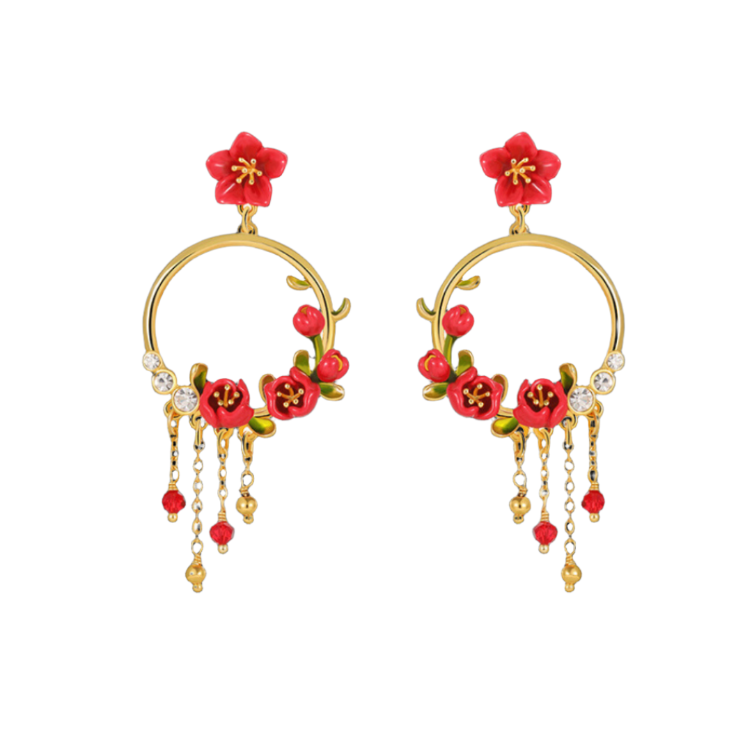 Unique Begonia Flower Earrings-Evani Naomi Jewelry