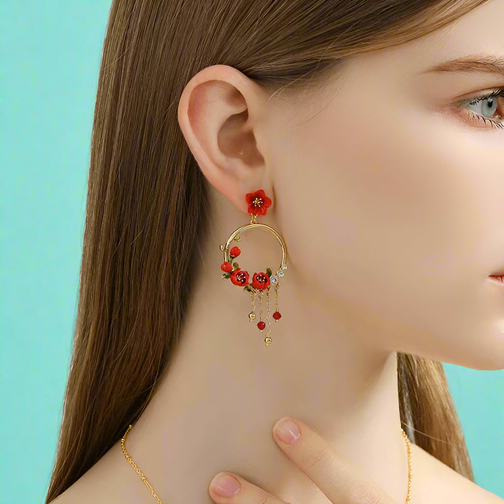 Unique Begonia Flower Earrings-Evani Naomi Jewelry