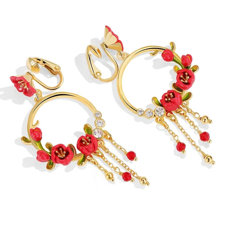 Unique Begonia Flower Earrings-Evani Naomi Jewelry