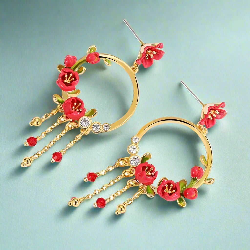 Unique Begonia Flower Earrings-Evani Naomi Jewelry