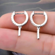 Unique Diamond Huggie Dangle Earrings-Evani Naomi Jewelry