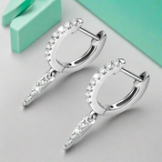 Unique Diamond Huggie Dangle Earrings-Evani Naomi Jewelry