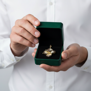 Unique Orchid Flower Topaz Gold Pendant
