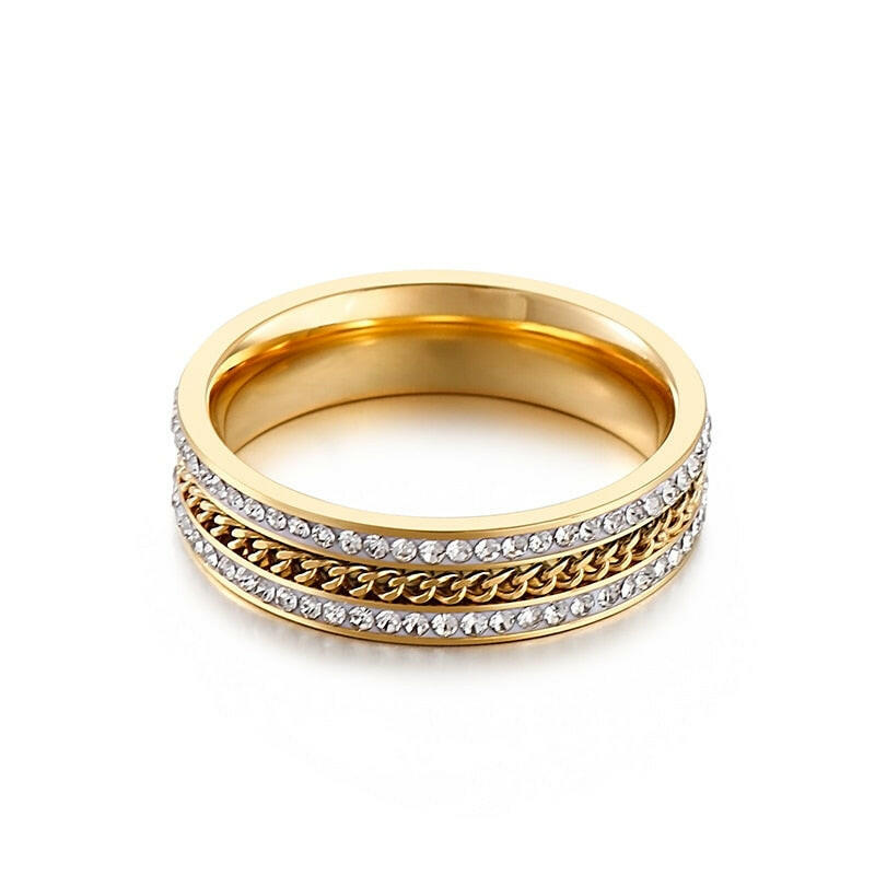 Unique EVN Diamond with Chain Design Wedding Band-Evani Naomi Jewelry
