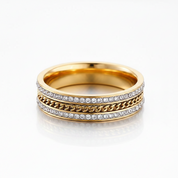 Unique Diamond Optionwith Chain Design Wedding Band - Evani Naomi Jewelry