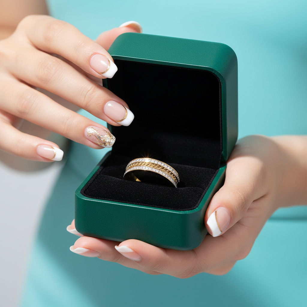 Unique Diamond Optionwith Chain Design Wedding Band - Evani Naomi Jewelry