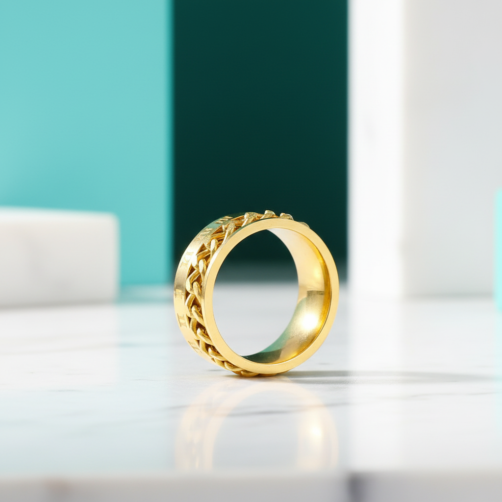 Unique Diamond with Chain Design Wedding Band-Evani Jewelry