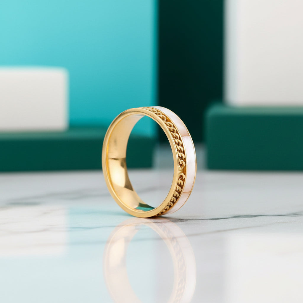 Unique Diamond with Chain Design Wedding Band-Evani Jewelry