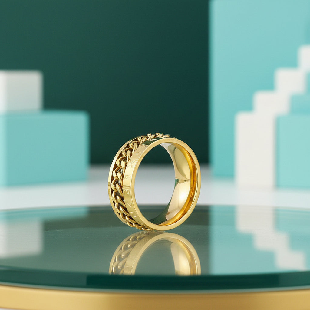 Unique Diamond with Chain Design Wedding Band-Evani Jewelry