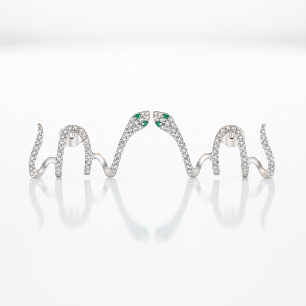 Unique Snake Stud Earrings-Evani Jewelry