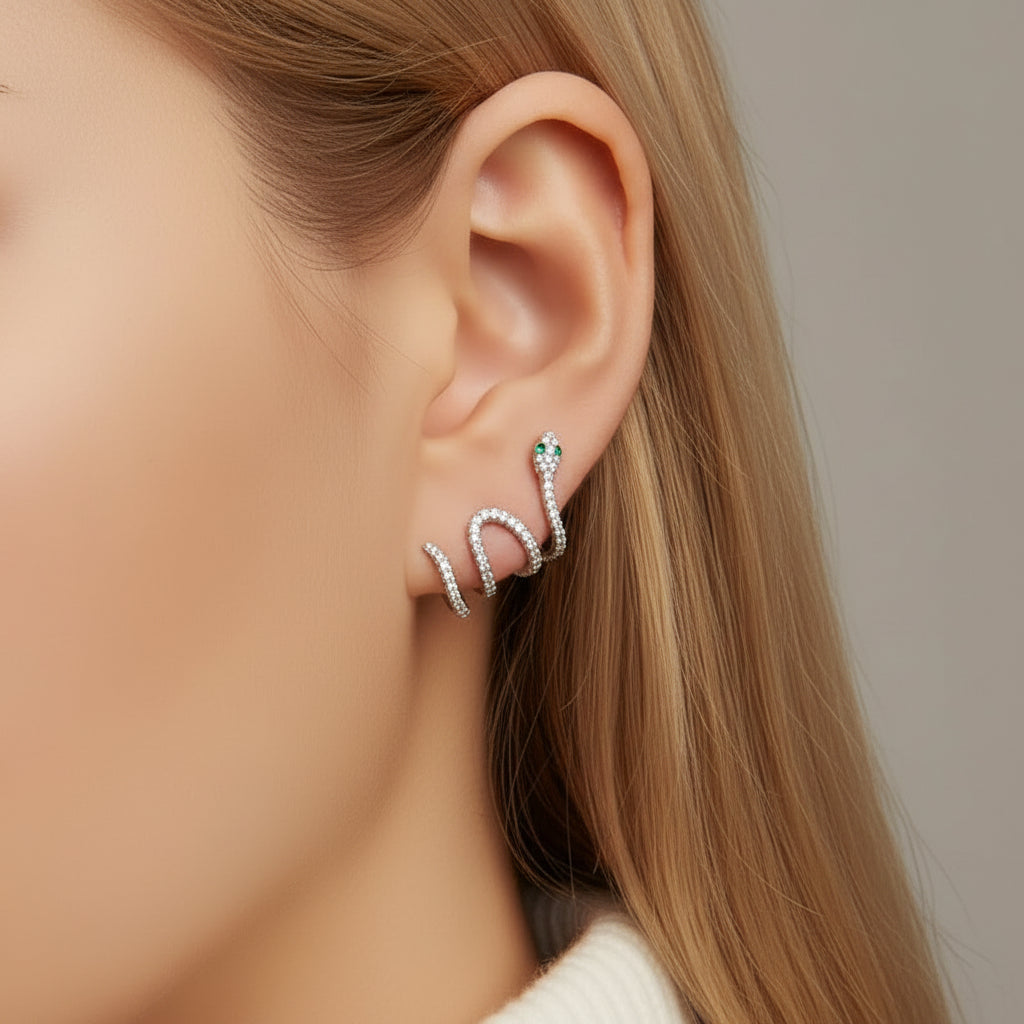 Unique Snake Stud Earrings-Evani Jewelry