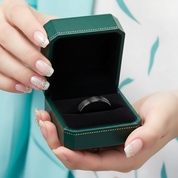 Unisex Black Brushed Tungsten Wedding Band - Evani Naomi Jewelry
