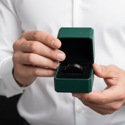 Unisex Black Brushed Tungsten Wedding Band - Evani Naomi Jewelry