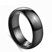 Unisex Black Dome Tungsten Wedding Band-Evani Naomi Jewelry