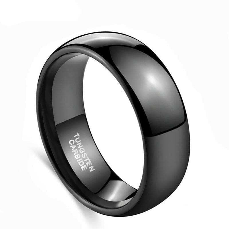 Unisex Black Dome Tungsten Wedding Band-Evani Naomi Jewelry