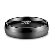 Unisex Black Dome Tungsten Wedding Band-Evani Naomi Jewelry