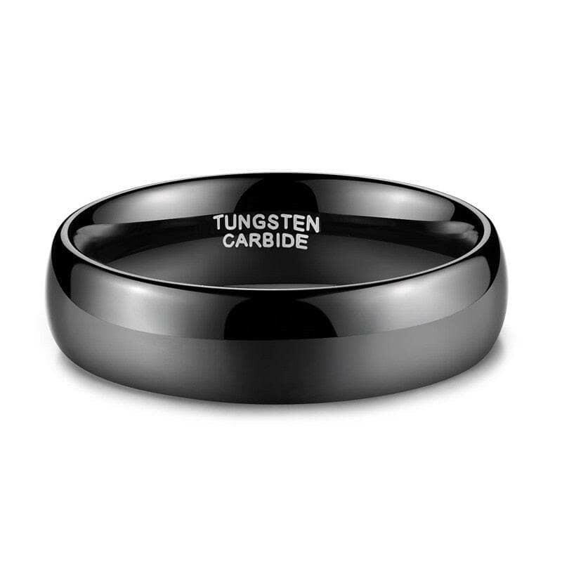 Unisex Black Dome Tungsten Wedding Band-Evani Naomi Jewelry