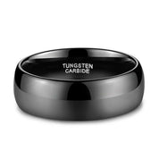 Unisex Black Dome Tungsten Wedding Band-Evani Naomi Jewelry