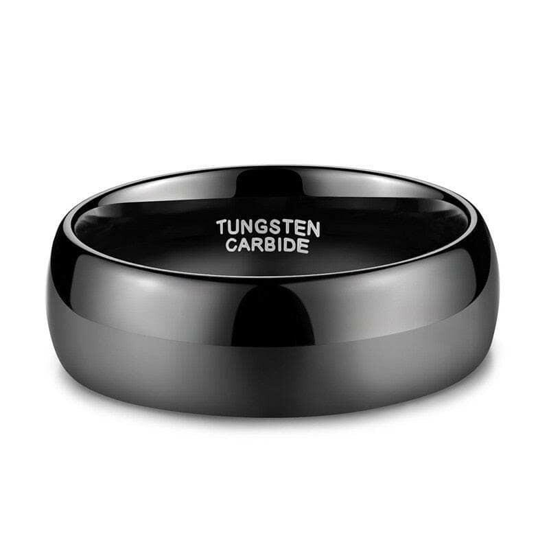 Unisex Black Dome Tungsten Wedding Band-Evani Naomi Jewelry
