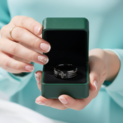 Unisex Black Titanium Wedding Band with Bible Verse