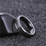 Unisex Tungsten Wedding Band with Heart Beat Inlay-Evani Naomi Jewelry