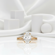 2.90 Ct Oval Cut Diamond Split Shank Engagement Ring