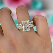 VIP Dream Ring Upgrade- Classic Radiant Cut 5.5 Carat 3-Piece Wedding Ring Set-Evani Naomi Jewelry