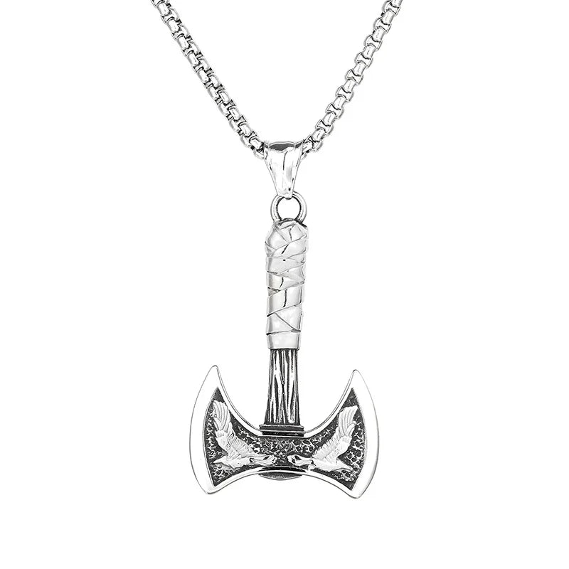 Viking Double Eagle Pattern Axe Vintage Necklace-Evani Naomi Jewelry