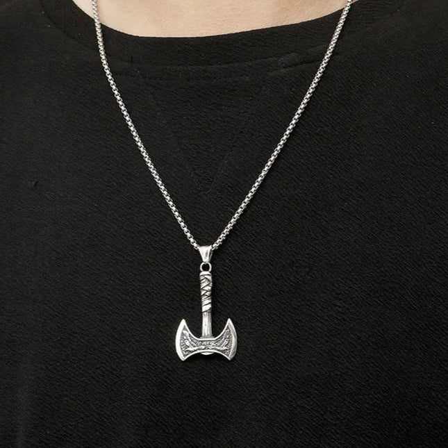 Viking Double Eagle Pattern Axe Vintage Necklace-Evani Naomi Jewelry