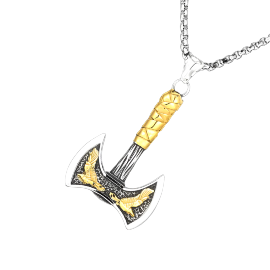 Viking Double Eagle Pattern Axe Vintage Necklace-Evani Naomi Jewelry
