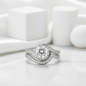 Vintage 1.25 ct Diamond Bridal Ring Set-Evani Jewelry