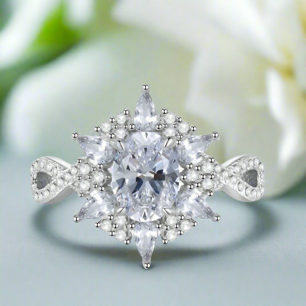 Vintage 1.5 Ct Oval Cut Diamond Wedding Ring-Evani Jewelry