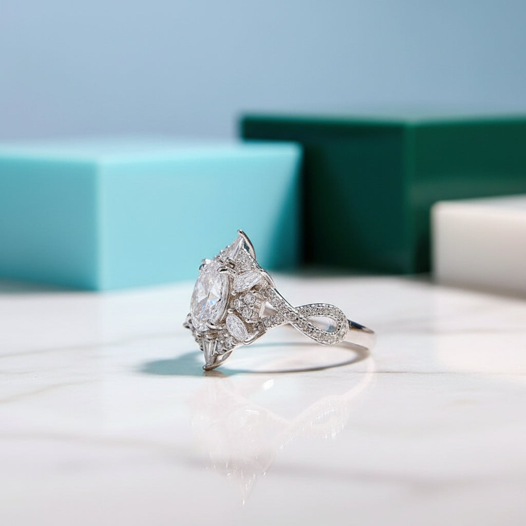 Vintage 1.5 Ct Oval Cut Diamond Wedding Ring-Evani Jewelry