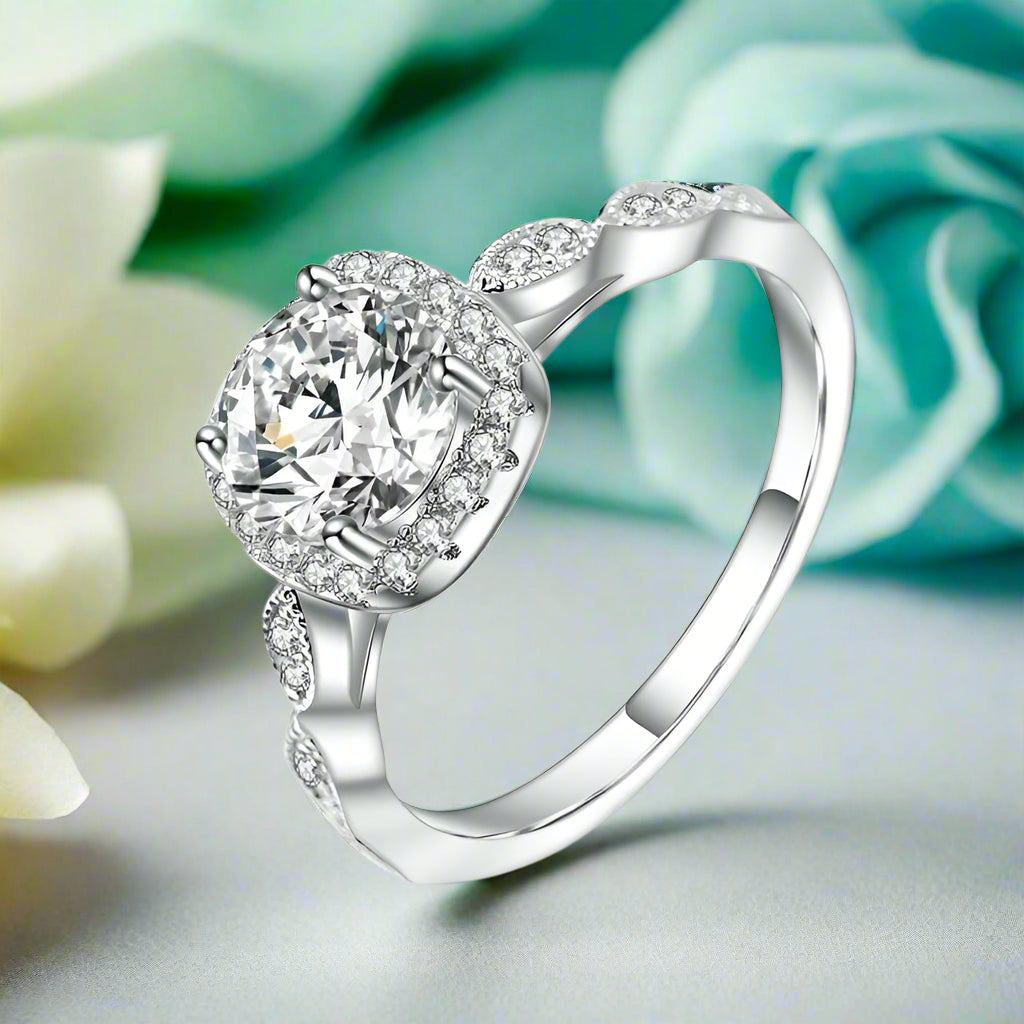 Vintage 2.0 Ct Pave Diamond Engagement Ring-Evani Jewelry