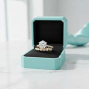 2.5ct Vintage Diamond 6 Prong Round Cut Yellow Gold Bridal Set-Evani Jewelry