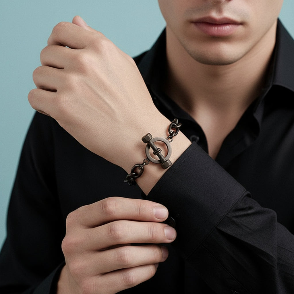 Vintage Buckle Cuban Bracelet-Evani Jewelry