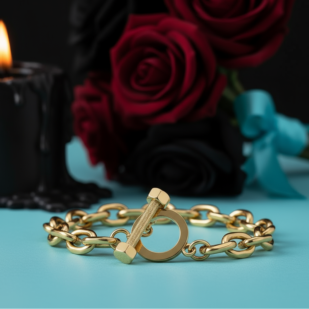 Vintage Buckle Cuban Bracelet-Evani Jewelry