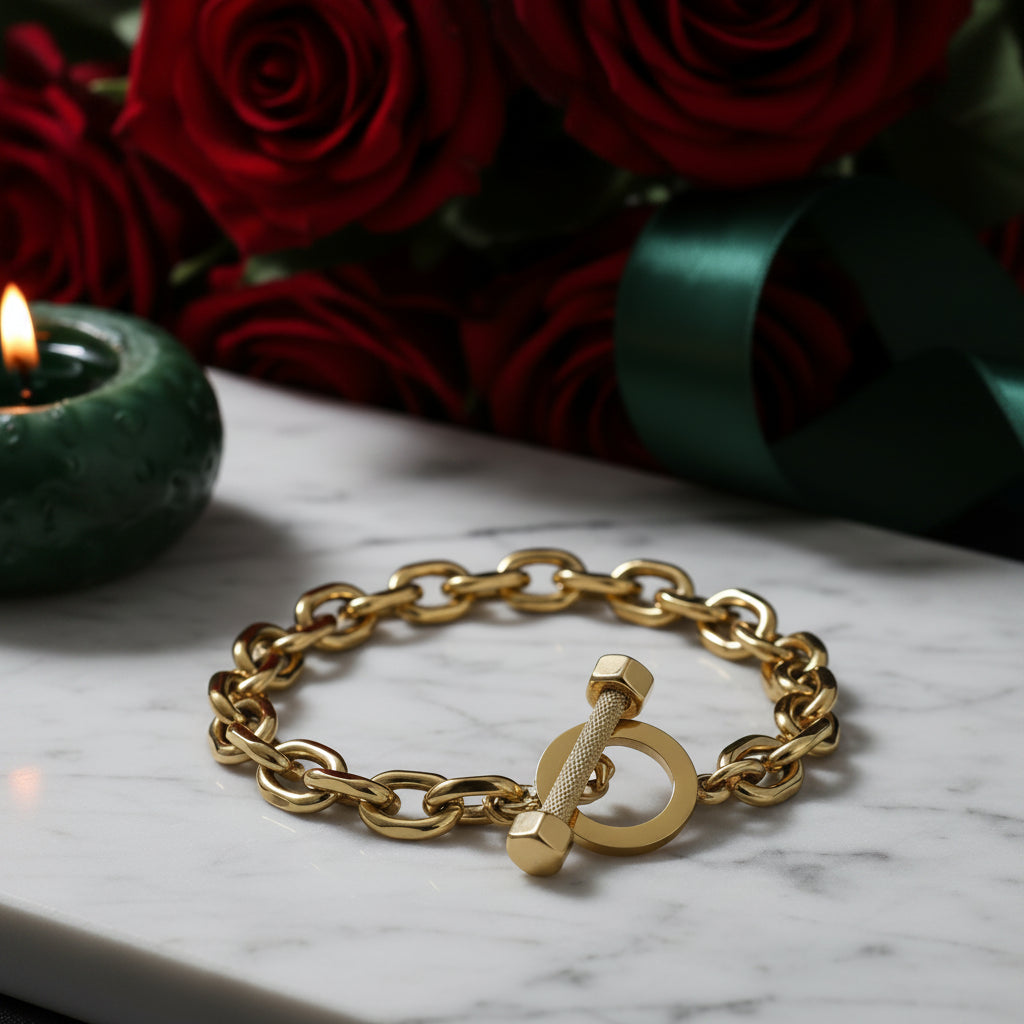 Vintage Buckle Cuban Bracelet-Evani Jewelry