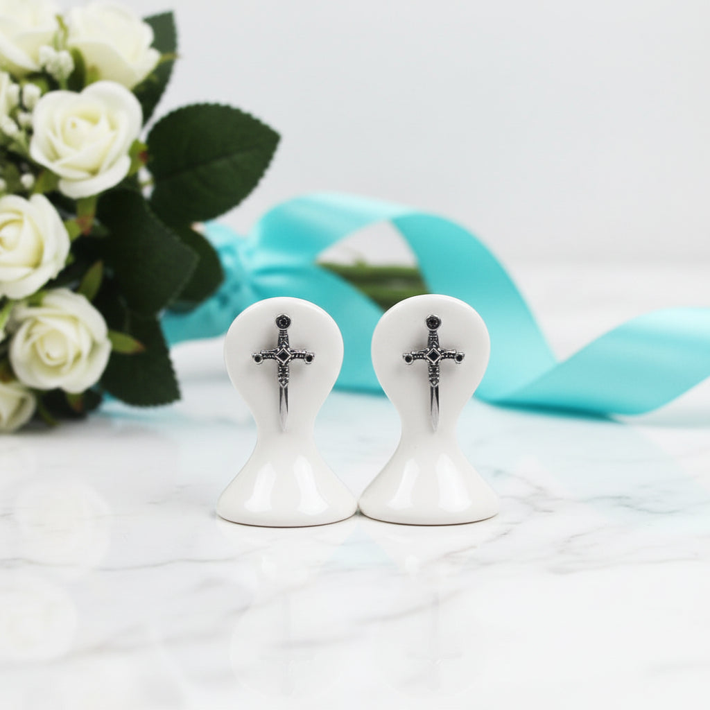 Vintage Diamond Sword Earrings-Evani Jewelry